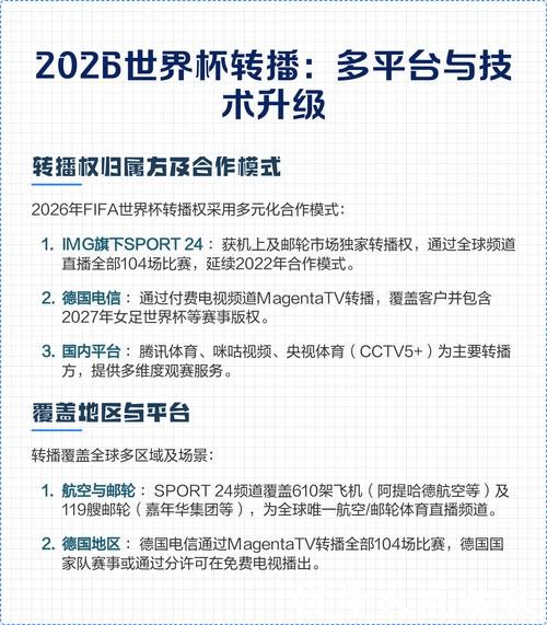 2026世界杯直播:各大转播平台对比推荐 2026世界杯直播:各大转播平台对比推荐